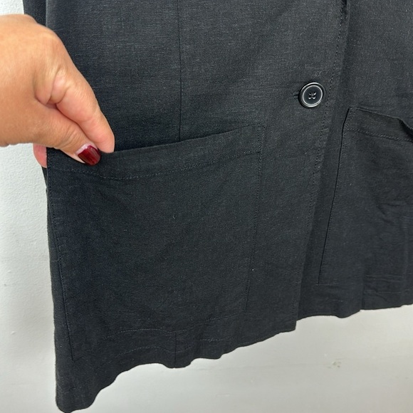 Torrid Linen Blend Black Blazer Sz L/12 - Picture 6 of 10